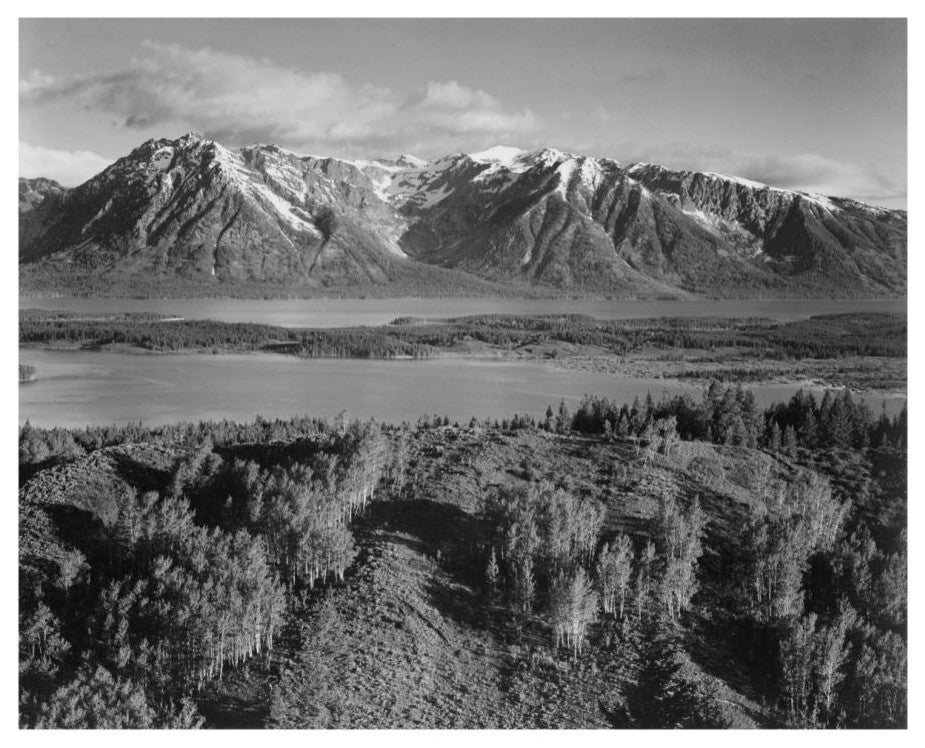 "View across river valley, Grand Teton National Park, 1941" Paper Art, 18"x15"
