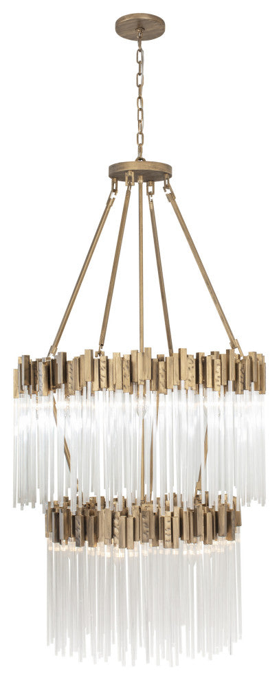Matrix 14 Light Chandelier, Havana Gold