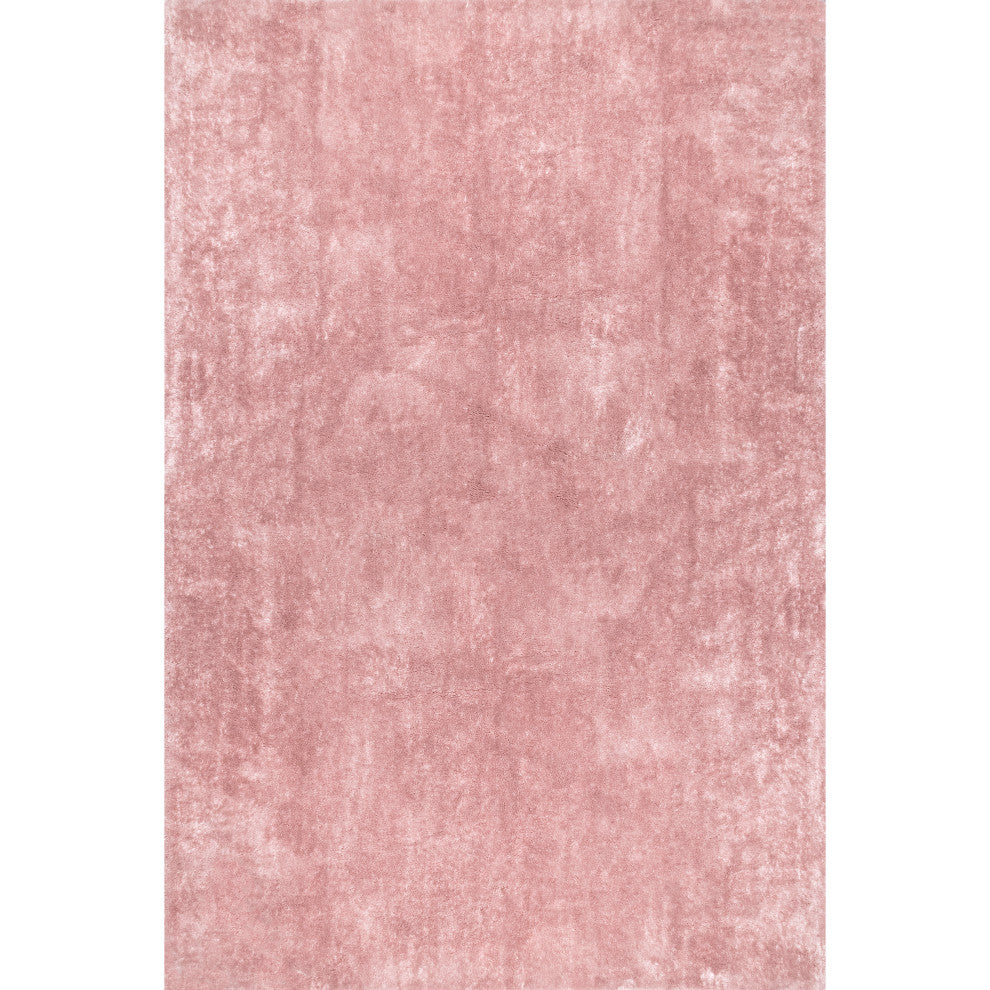 nuLOOM Loni Solid Machine Washable Shag Area Rug, Pink, 8'x10'
