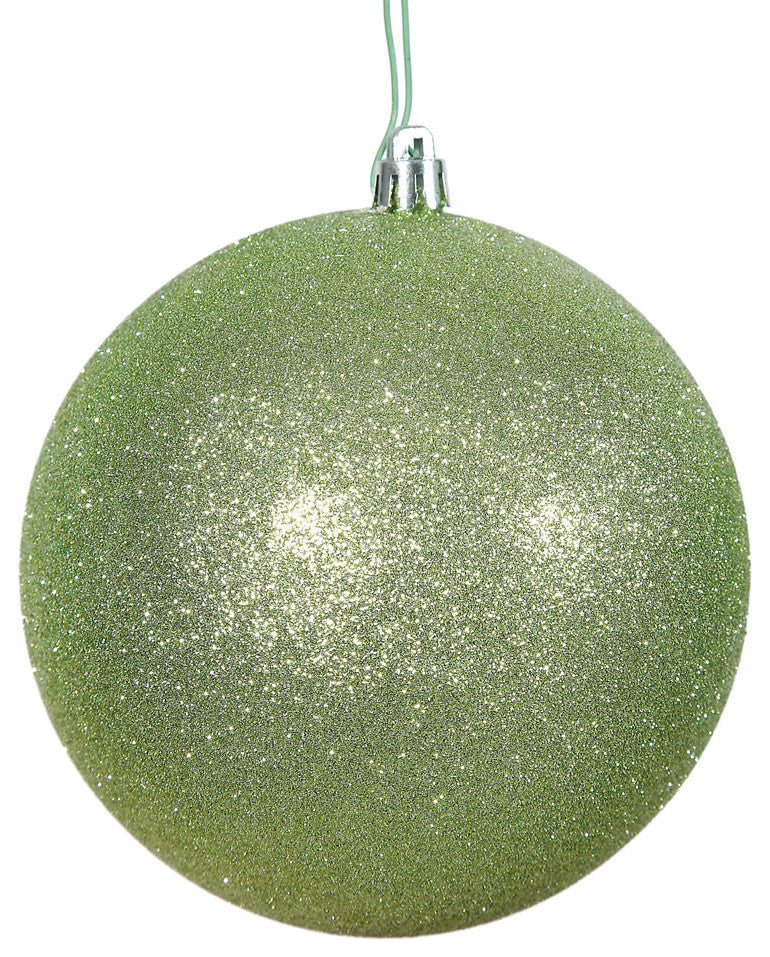 Vickerman 4" Celadon Glitter Ball Ornament, 6 per Bag