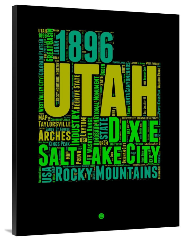 "Utah Word Cloud 1" Fine Art Print