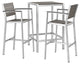 Shore 3 Piece Outdoor Patio Aluminum Outdoor Pub Set, Silver Gray