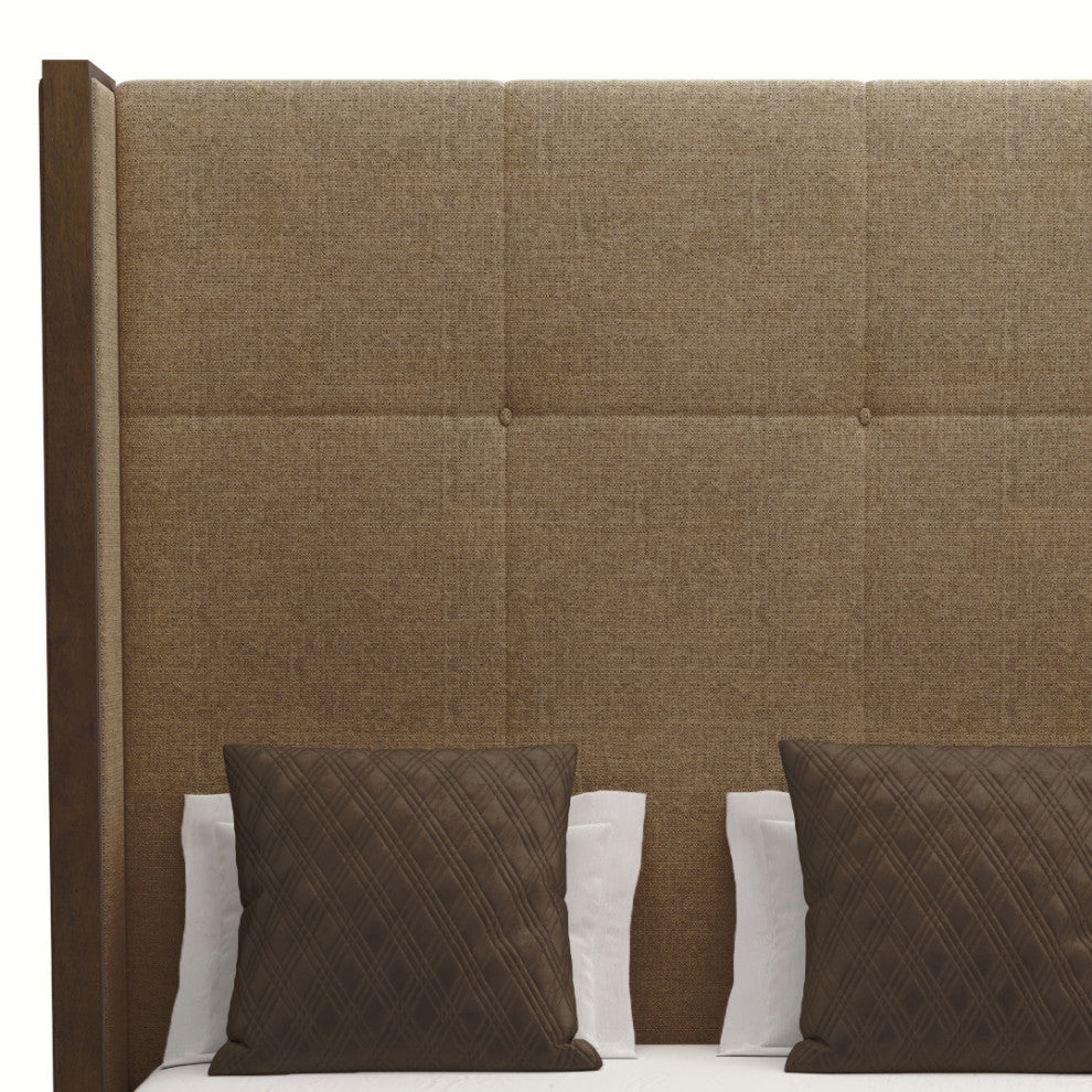 Nativa Interiors Irenne Simple Tufted Bed, Brown, Queen, High 87"