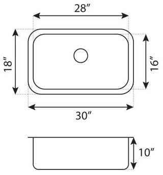 Undermount Stainless Steel Single Bowl Kitchen Sink L107