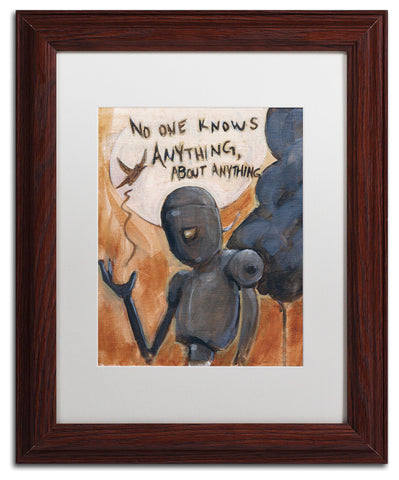 'No One Knows' Matted Framed Art, Wood Frame, White Matte, 14x11