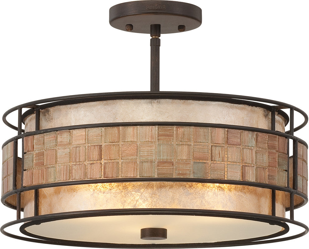 Quoizel MC842SRC Three Light Semi-Flush Mount Laguna Renaissance Copper