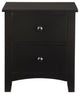 Benzara BM171567 Pine Wood Night Stand With 2 Drawers, Black