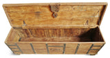 Consigned Vintage Farm Wood & Iron Long Trunk