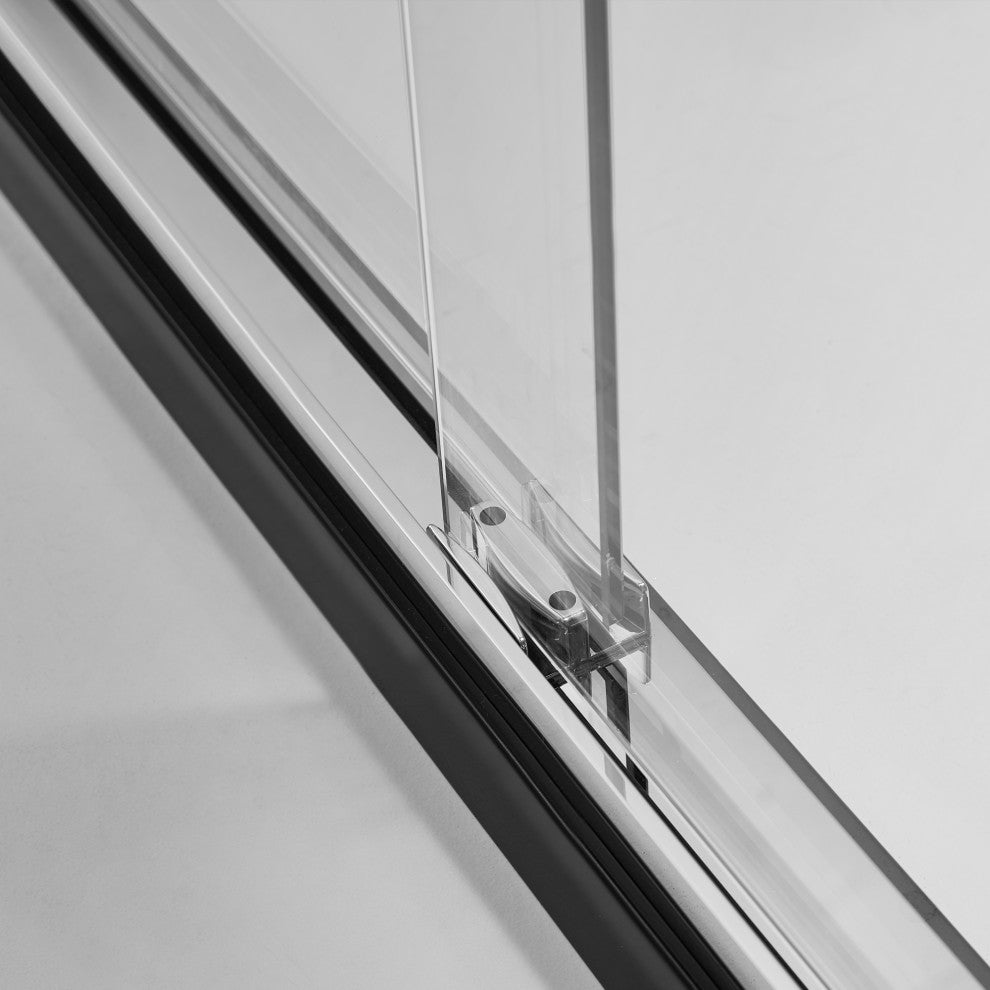 Frederick 59 in. W x 70 in. H Shower Door in Polished Chrome with Clear Glass
