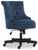 Classic Office Chair, Swivel Design & Diamond Button Tufted Back, Azure Blue