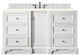 De Soto 60" Single Vanity, Bright White, 3CM Eternal Marfil Quartz Top