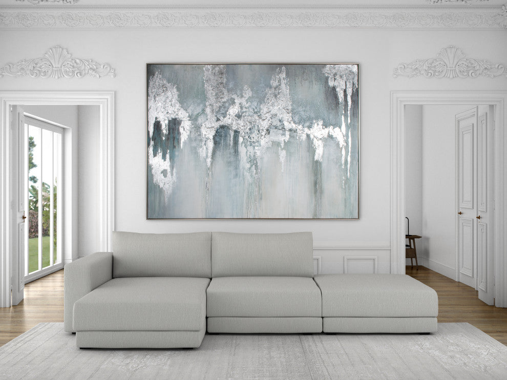 Exquisite Aquamarine, Hand Painted Canvas