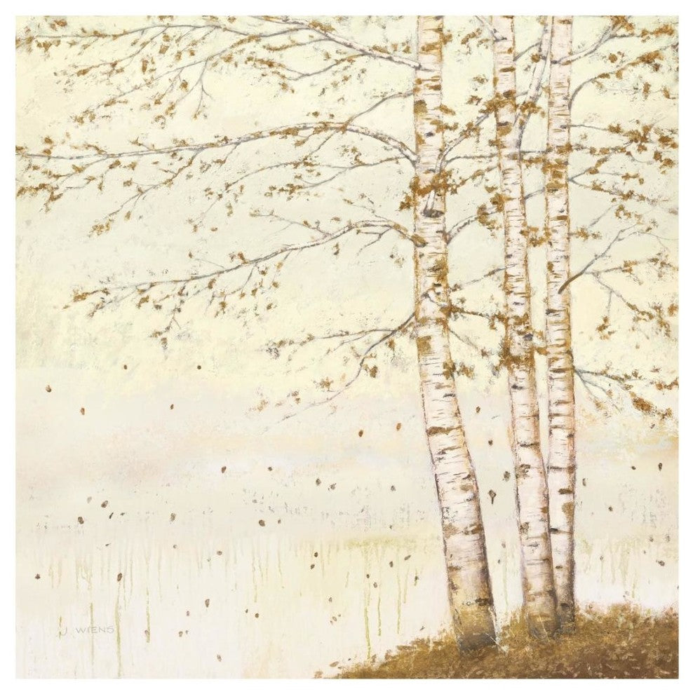 "Golden Birch II Off White" Digital Paper Print by James Wiens, 20"x20"