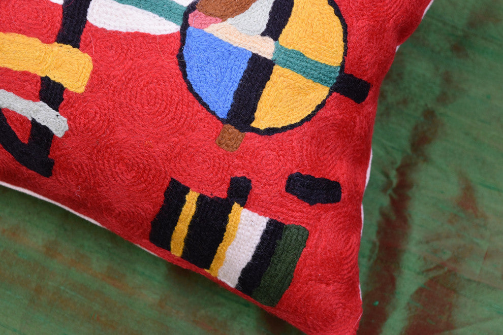 Lumbar Red Kandinsky Decorative Pillow Cover Abstract Counterweights Wool 14x20