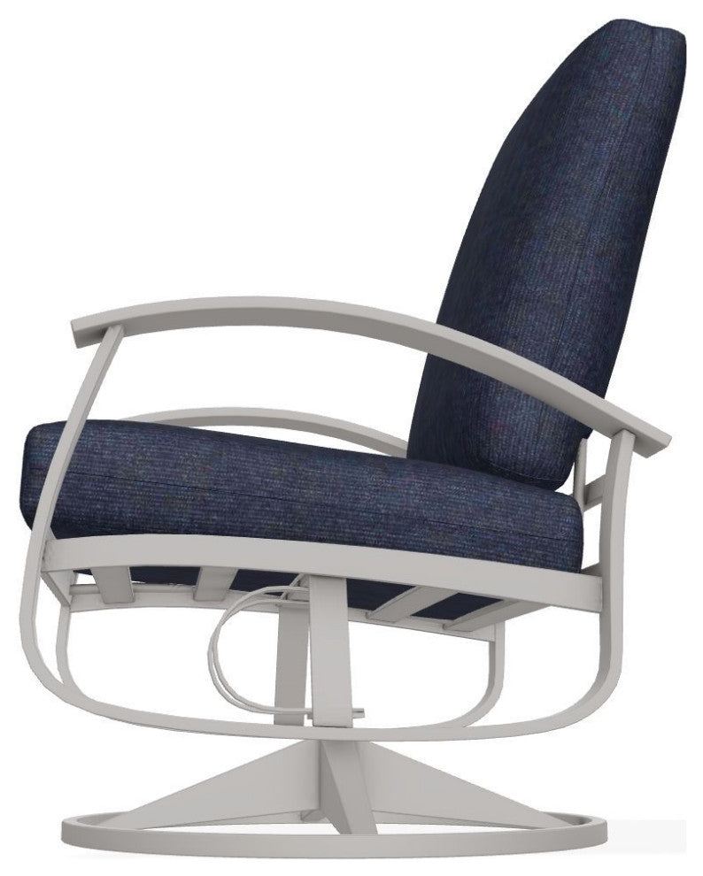 Belle Isle Cushion Outdoor Swivel Rocker, Indigo/Warm Gray