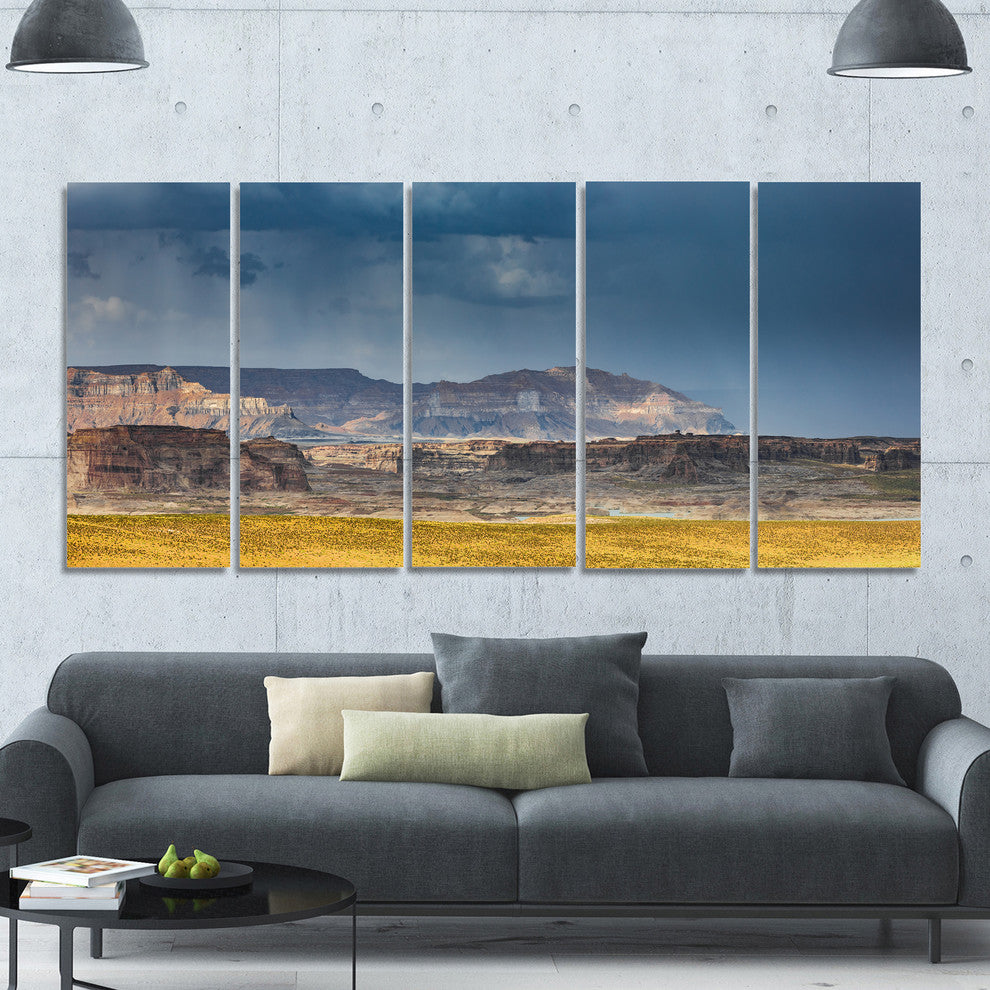 Lake Powell Panorama, Landscape Canvas Art Print, 60"x28", 5 Panels