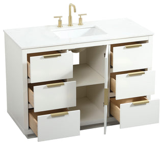 Bethany Single Bathroom Vanity, White, 48"
