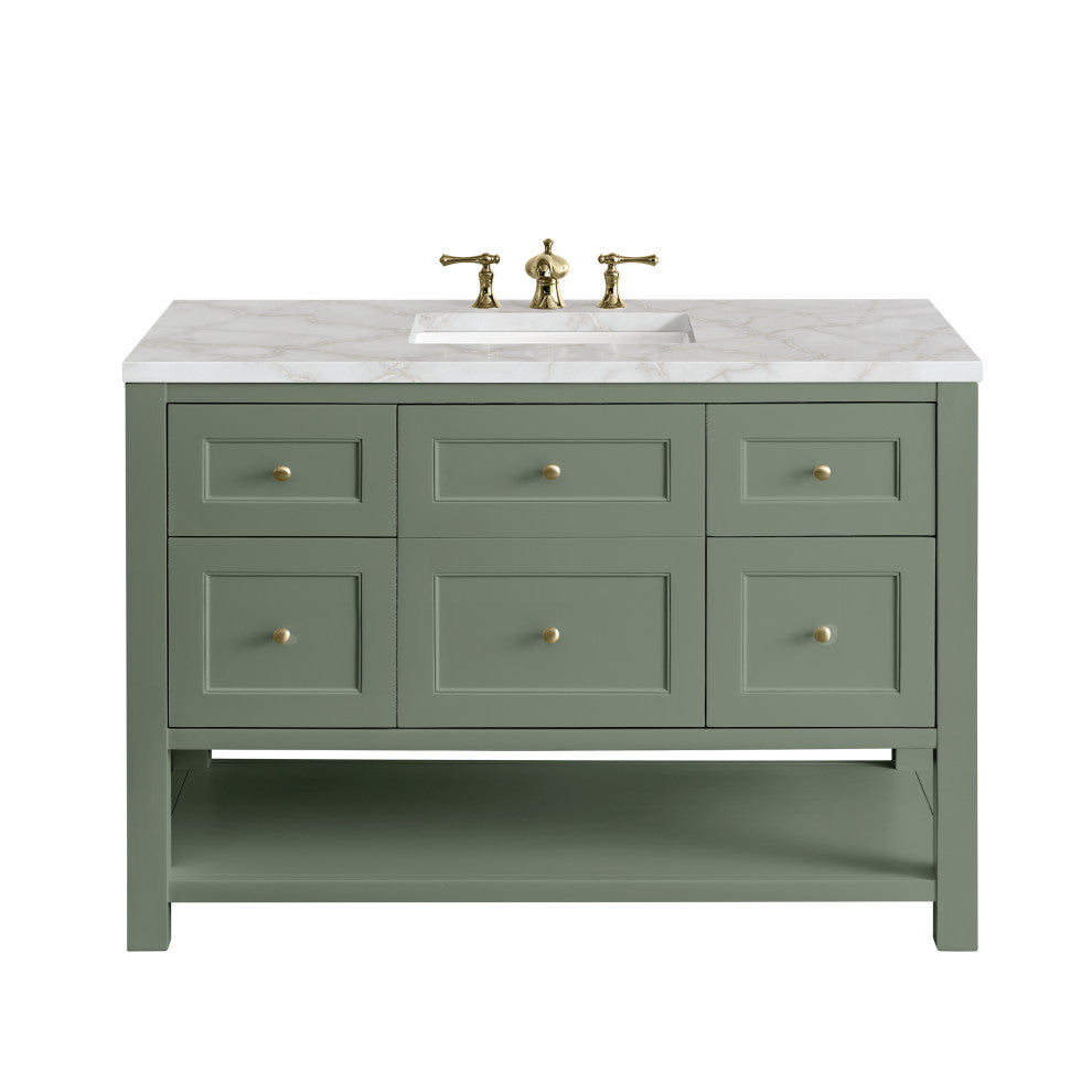 Breckenridge 48" Single Vanity, Smokey Celadon, Victorian Silver