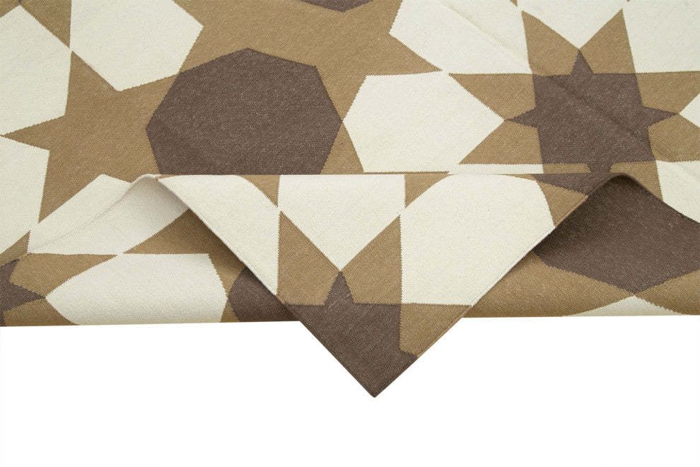 Rug N Carpet - Handmade Wool 6' 1'' x 9' 0'' Modern Design Dhurrie Kilim Rug