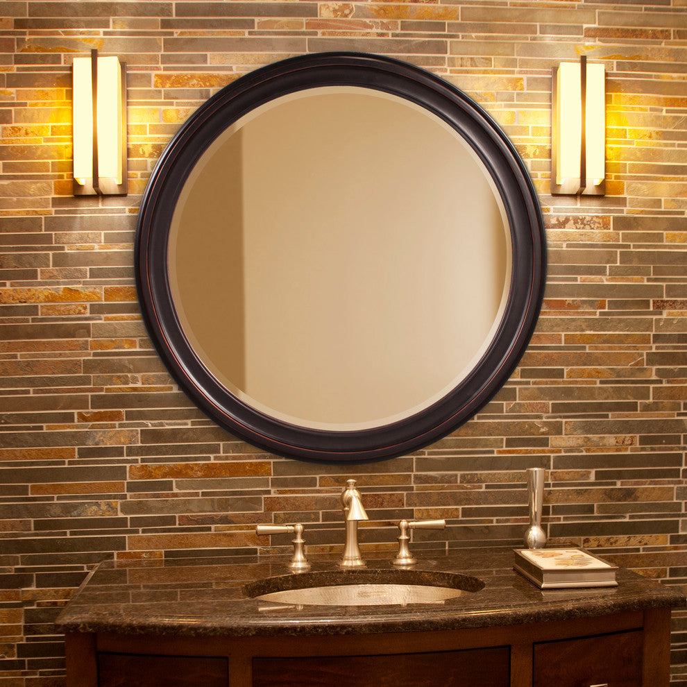 Howard Elliott George Round Mirror, Bronze