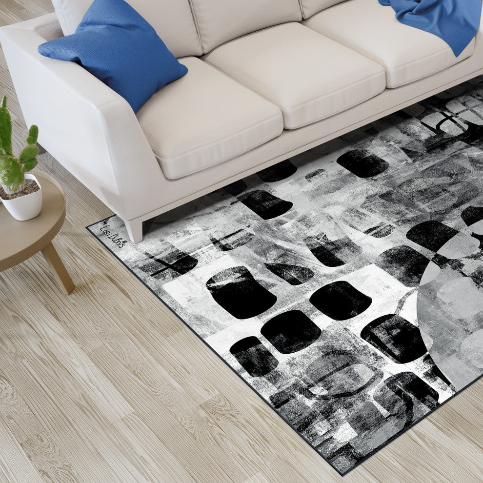 New Territory II Geometric Art Area Rug, 5'x7.5'