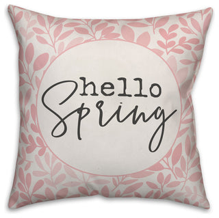 Hello Spring Floral 18x18 Throw Pillow