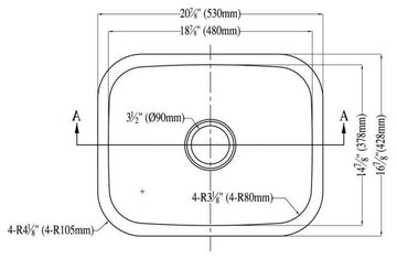 Dawn ASU103 Undermount Single Bowl Kitchen And Bar Sink Polished Satin Finish