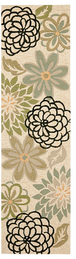 Safavieh Four Seasons Frs224A Floral Outdoor Rug, Beige/Green, 5'0"x7'0"
