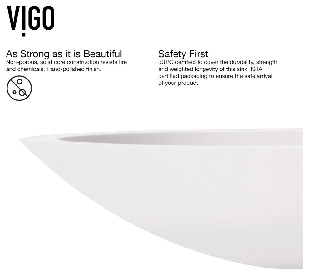 Wisteria 23"L x 14"W MatteStone Vessel Sink and Amada 10"H Faucet Set