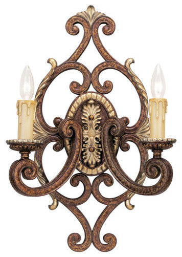 Seville Wall Sconce, Palatial Bronze With Gilded Accents