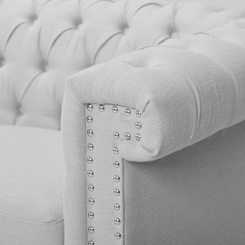Spencer Tufted Chesterfield Fabric 3 Seater Sofa
