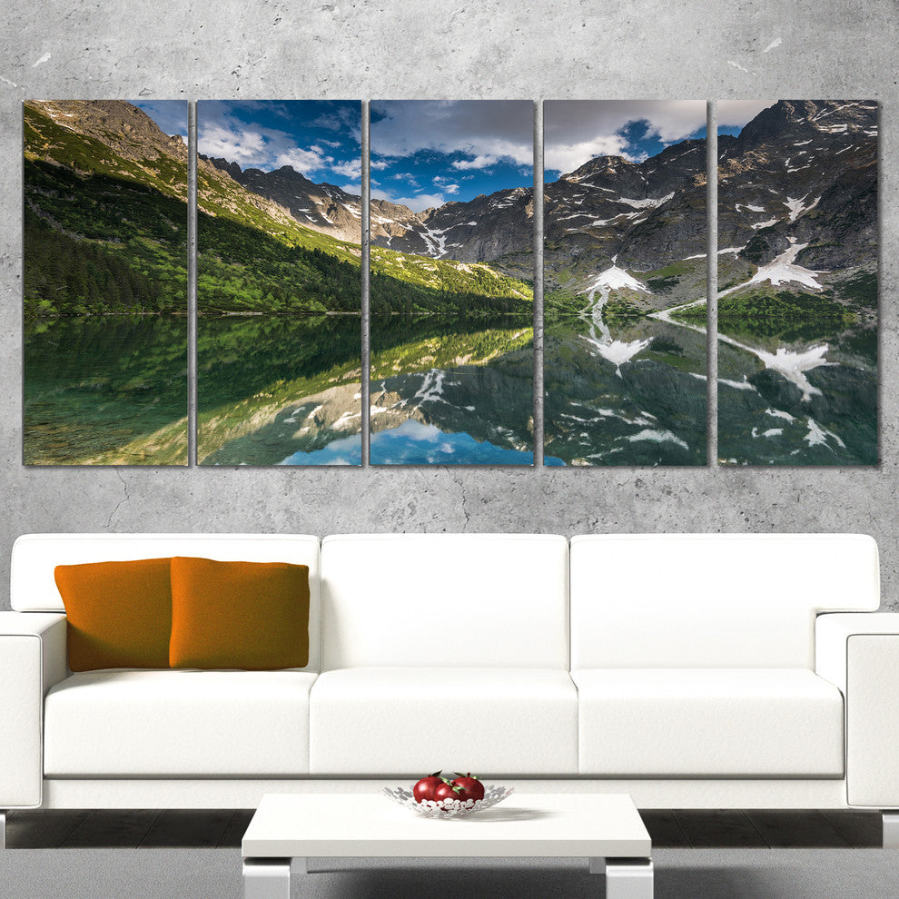 "Reflection of Mountain Peaks" Canvas Print, 5 Panels