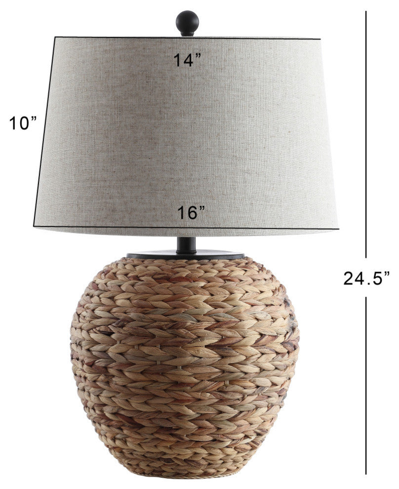 Alaro 24.5" Banana Leaf Basket LED Table Lamp, Natural