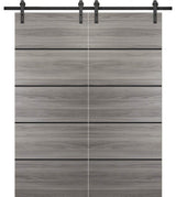 Sturdy Double Barn Door 64 x 84 with | Planum 0015 Ginger Ash with  | 13FT