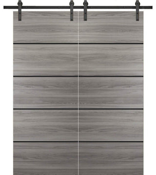Sturdy Double Barn Door 64 x 84 with | Planum 0015 Ginger Ash with  | 13FT