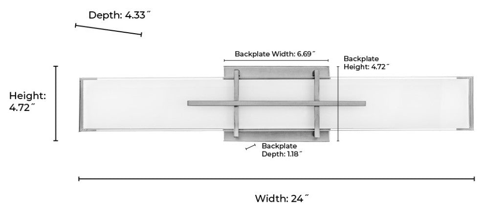 Tocco LED Light 24 in. Modern Gold Vanity Light