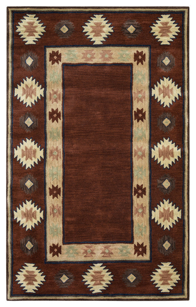 Southwest SU2014 Burgundy Southwest/Tribal Area Rug, Rectangular 8'x10'