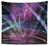 Pink Blue Magical Fractal Pattern Abstract Wall Tapestry, 80"x68"