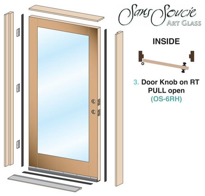 Front Door - Winter Tree - Fiberglass Grain - 36" x 80" - Knob on Right -...