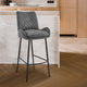 Panama Bar Stool, Charcoal Fabric and Black Finish, 30"