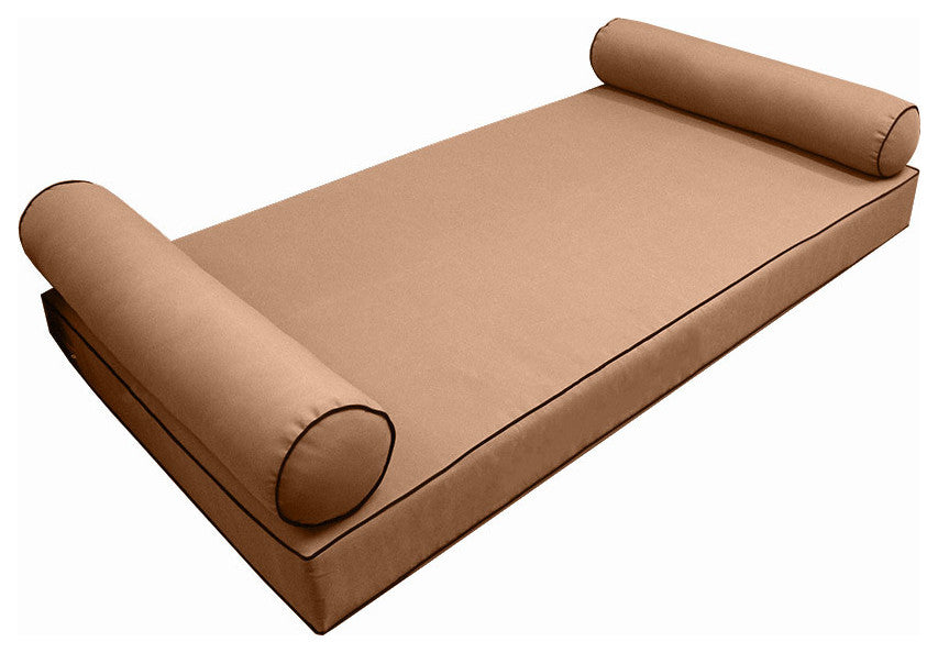 Style5 Twin Contrast Pipe Mattress Bolster Cushion Outdoor Slip cover ONLY AD104
