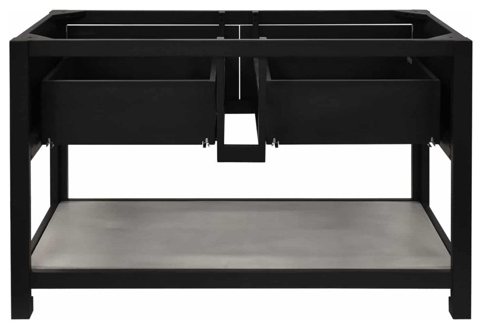 Solace Vanity with Ash Concrete Shelf, Base Only, Midnight, 48"