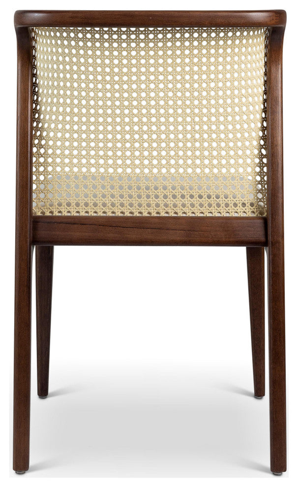 Modern Brazilian, Eloa, Cane Side Chair, Nogal/Natural/Medley Ivory