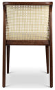 Modern Brazilian, Eloa, Cane Side Chair, Nogal/Natural/Medley Ivory