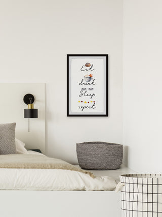 "Drink and Sleep" Framed Painting Print, 30x45