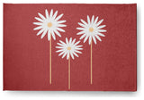 Floral Print Spring Chenille Rug, Ligonberry Red, 4'x6'