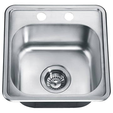 Dawn Top Mount Single Bowl Bar Sink With 2 Holes