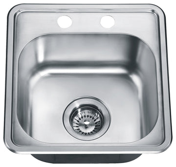 Dawn Top Mount Single Bowl Bar Sink With 2 Holes