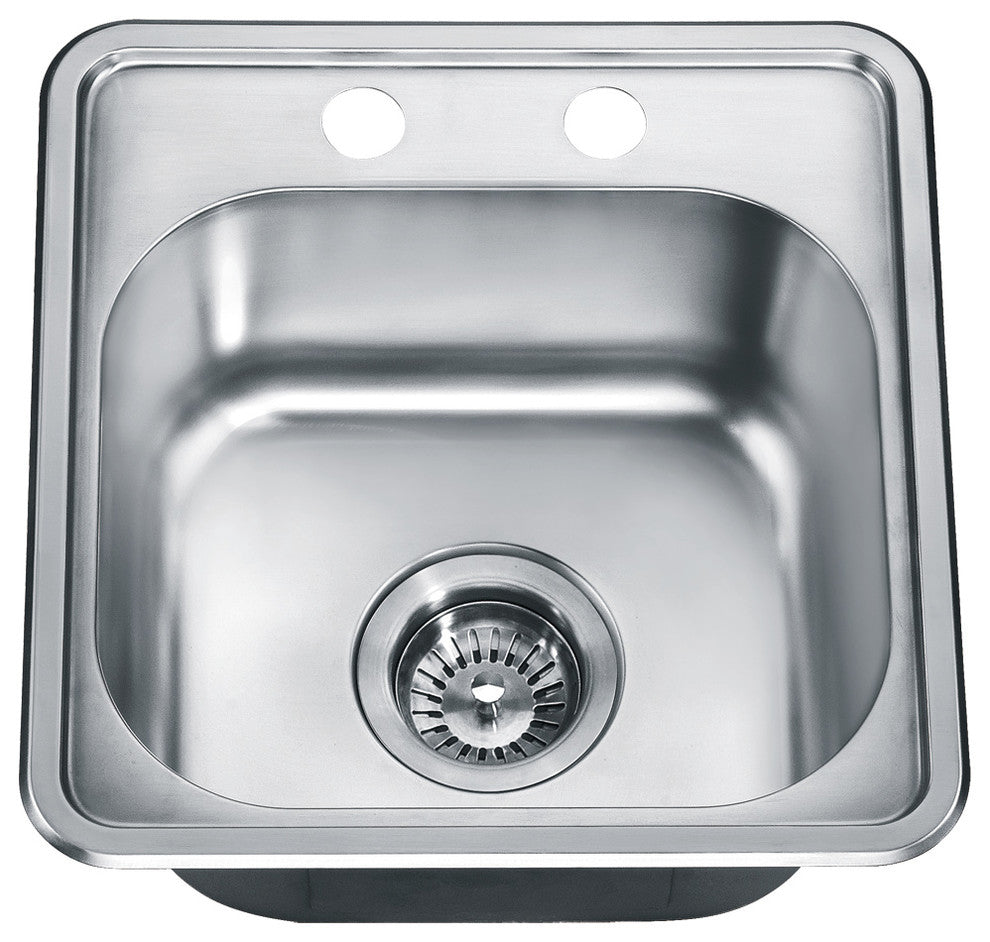 Dawn Top Mount Single Bowl Bar Sink With 2 Holes