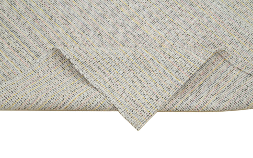 Rug N Carpet - Handmade Turkish 6' 9'' x 10' 3'' Modern Design Wool Kilim Rug